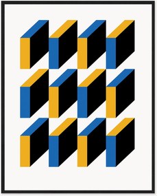 Nástenná dekorácia v ráme Bauhaus Abstract Squares