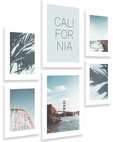 Gario Sada plagátov Pláže v Californii - 6 dielna Farba rámu: Bez rámu, Rozmery: 85 x 92 cm