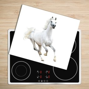 Sklenená doska na krájanie Biely arabský kôň 60x52 cm