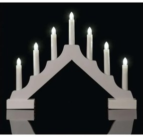 LED Vianočný svietnik 7xLED/2xAA biela