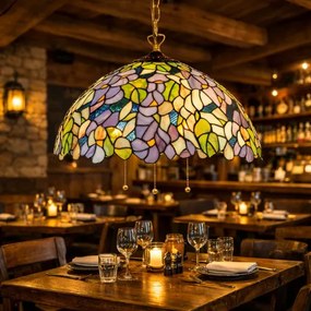 Luster do obývačky Tiffany Premium AMAZONIT Ø50 3*E27