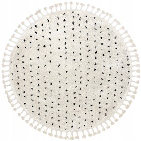 Dywany Łuszczów Koberec MAROKO SALON SPÁLŇA STRAPCE SHAGGY BODKY BOHO krémová cca 120 cm