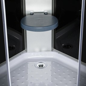 Novoterm Sprchový box štvrťkruhový NV-Evora 80 B, 80x80 čierny