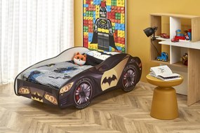 HLR, BATMOBIL detská posteľ s matracom a roštom, 140X70 CM