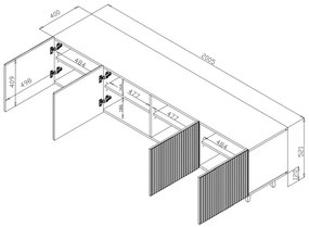 TV stolek Pafos 200 cm bílý