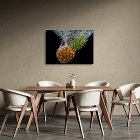 Sklenený obraz ananásu vo vode (70x50 cm)