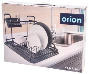 Čierny kovový dvojposchodový odkvapkávač 42,5x32 cm Radka – Orion