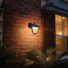 Inteligentné vonkajšie nástenné svietidlo čierne s čírym sklom vrátane LED IP54 - Classica