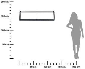 Závesná polica LOFT 120 cm čierna