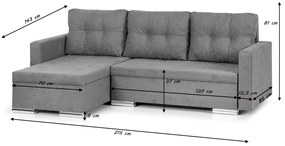 Rohová sedacia súprava s funkciou spania FELIX Kapučín