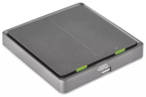 Vypínač 2-tlačidlový GoSmart 1xCR2430 Tuya čierna