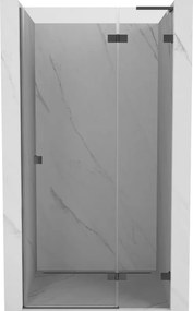 Mexen, Mexen Lunar L Otočné pravé sprchové dvere 75 cm, transparentné, pištoľový kov - 834L-075-000-95-00-P