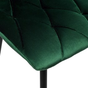Stolička zamatová Madison tmavo-zelená