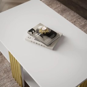 KONFERENČNÝ STOLÍK CHARLES BIELY MATNÝ + ZLATÝ