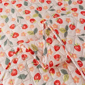 Prehoz na posteľ so vzorom STRAWBERRY ružový Rozmer: 220 x 240 cm