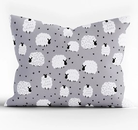 Bavlnená obliečka na vankúš Renforcé 70 × 90 cm - Ovečky