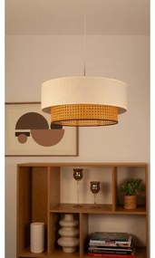 Luster na lanku NATIA 1xE27/60W/230V biela/hnedá