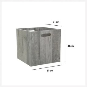5five Simply Smart Úložný box Wood, 31x31x31 cm, sivá