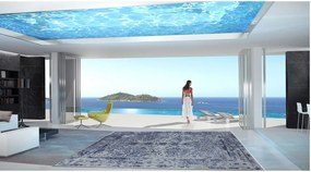 Diamond Carpets India, Ručne viazaný kusový koberec Diamond DC-JK ROUND Silver / peacock blue, 180x275, modrá, chodba / predsieň