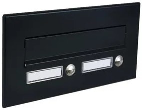 DOLS ČD-36 RAL9005 - čelná doska poštovej schránky na zamurovanie, s 2x menovkou a 2x zvončekovým tlačidlom, čierna