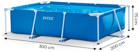 Rámový záhradný bazén obdĺžnikový 3x2m Intex