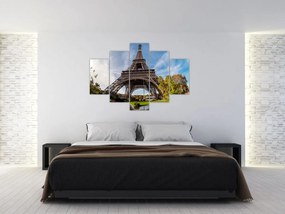 Obraz - Eiffelova farebná veža (150x105 cm)
