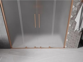 Mexen Velar Duo, posuvné sprchové dvere do otvoru 180 cm, 8mm sklo námraza, medená matná, 871-180-000-32-65