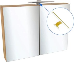 Comodo Zrkadlová skrinka Ideal OW 80 ZS LED-G s osvetlením Any LED 30 G, zlatá