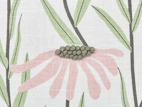 Bavlnený vankúš s kvetinovým vzorom a strapcami 45 x 45 cm viacfarebný GYNURA Beliani