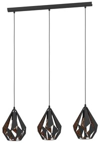 Čierne závesné svietidlo s kovovým tienidlom CARLTON 1 – EGLO