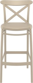 CROSS BAR 75 záhradná barová stolička taupe