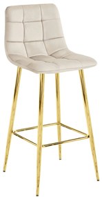 Barová stolička ARCETO - béžový zamat / ZLATÉ nohy x 3 9401 71 00 00