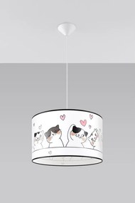 Biely detský luster s plastovým tienidlom ø 40 cm Puss – Sollux
