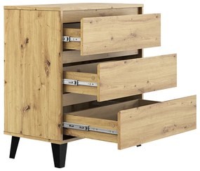 Komoda BOGAN 3S70, remeselne spracovaný dub