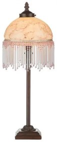Ružová dekor perlová stolná lampa retro 53*20