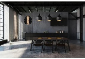 Tutumi Tutumi, okrúhle nástenné hodiny 35 cm kovové / drevené MC70901, čierna-hnedá, ZEG-08742