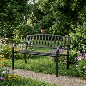 MultiGarden Záhradná lavička s operadlom 120x50 cm - čierna MultiGarden