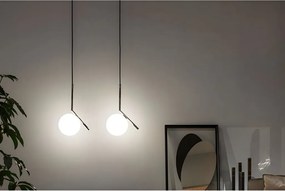 Toolight Toolight, stropná lampa sklenená guľa G107-1W, čierna-biela, OSW-09732