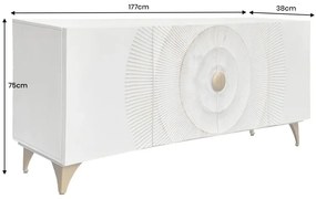 Dizajnová komoda Venetia 177 cm biele mango