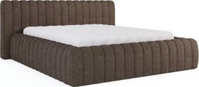 Hnedá čalúnená dvojlôžková posteľ s úložným priestorom s roštom 140x200 cm Carilla – ELTAP