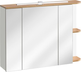Comad Zrkadlová skrinka bez osvetlenia Platinum 90 biela/zlatý dub craft
