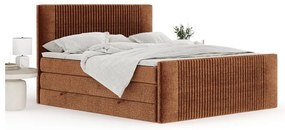 Oranžová boxspring posteľ s úložným priestorom 140x200 cm Bergamo – Maison de Rêve