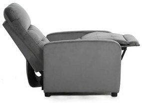 Polohovacie kreslo Lennox Velvet, sivá