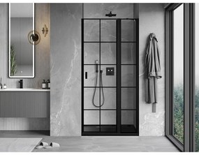 Mexen MIST, 1-krídlové sprchové dvere (1d+1s) 115x200 cm, 6mm číre sklo so vzorom mriežky, pravý, 8A4-115-000-70-77-P