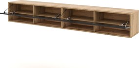 Závěsný TV stolek Derby 280 cm dub Wotan/černý