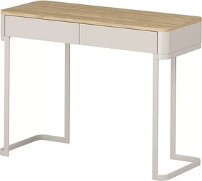 Konzola Elivo 110 cm so zásuvkami na ráme - kašmír / olejovaný dub