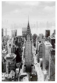 Manhattan obraz sklenený čiernobiely 120x80 cm