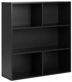 ModernHome Moderná knižnica - 3 police, čierna ModernHome
