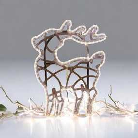 DECOLED LED světelný jelínek, 47 x 64 cm, ledově bílá