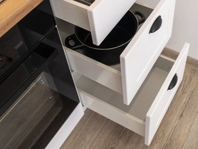Kuchynská linka Luis 240 1, Farby: biela / biela + dub arlington, Osvetlenie: bez osvetlenia